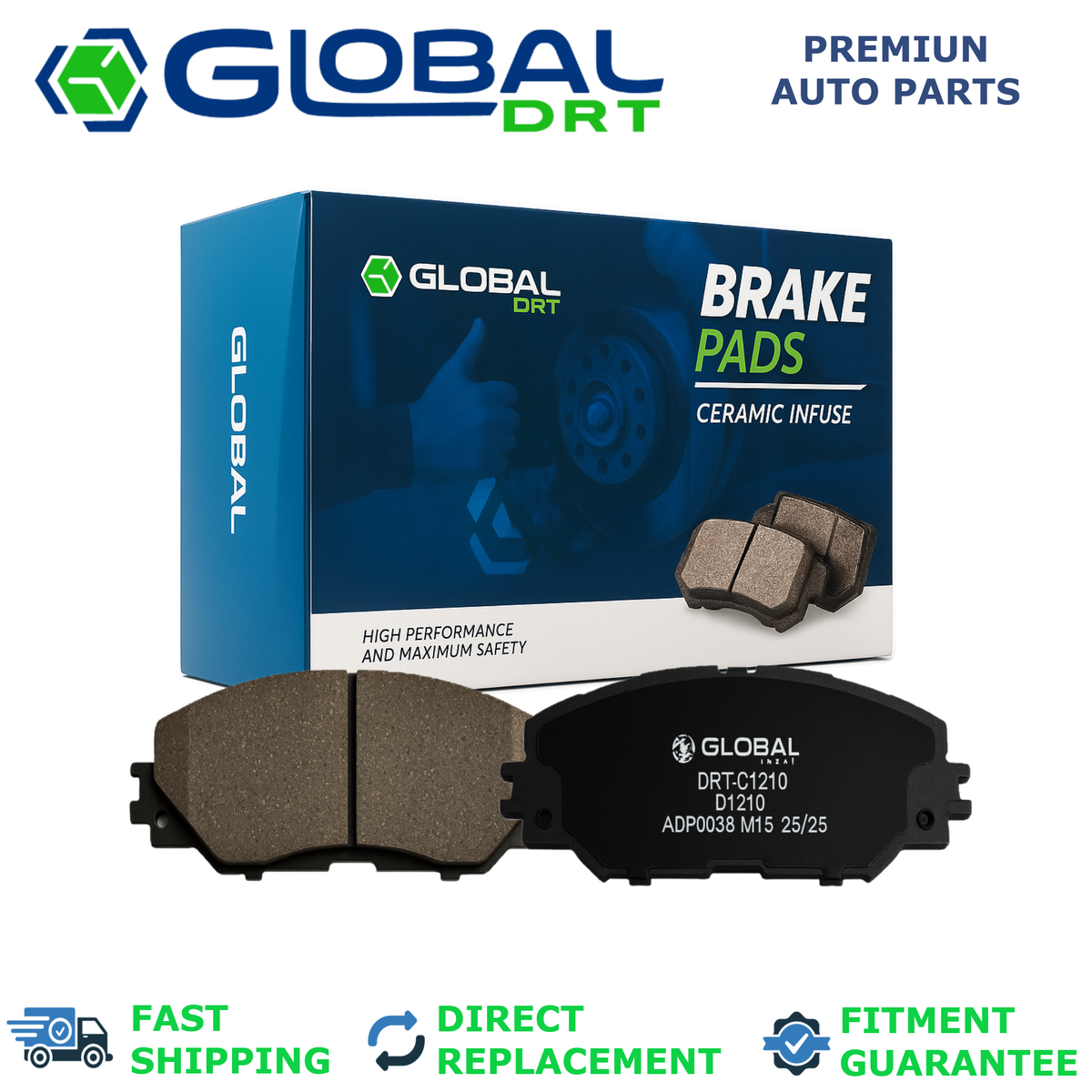 Ceramic Front Disc Brake Pads for 2006 - 2008 Toyota RAV4 2.4L