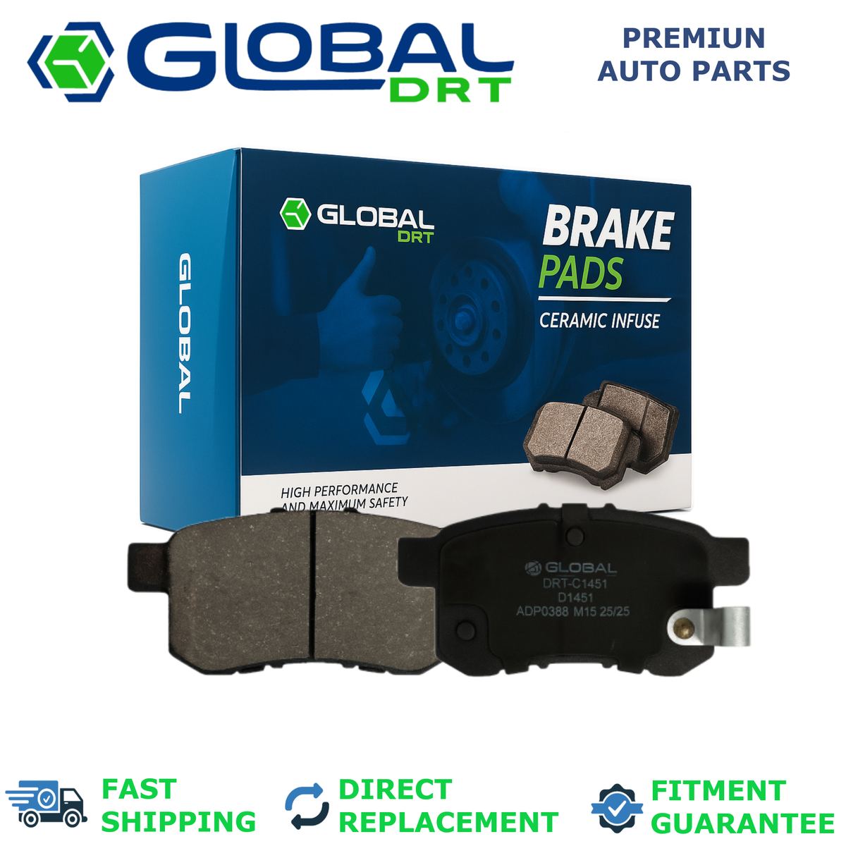 Rear Ceramic Brake Pads for 2008-2017 Honda ACCORD 2.0L 2.4L L4 3.5L V6