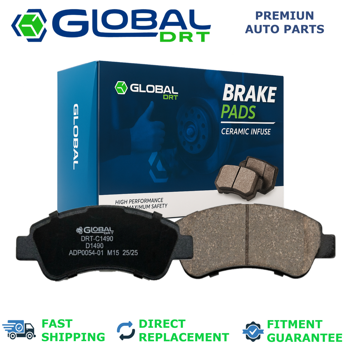 4X Rear Ceramic Brake Pads D1490 RAM PROMASTER 1500 2014-2021 3.0L 3.6L V6