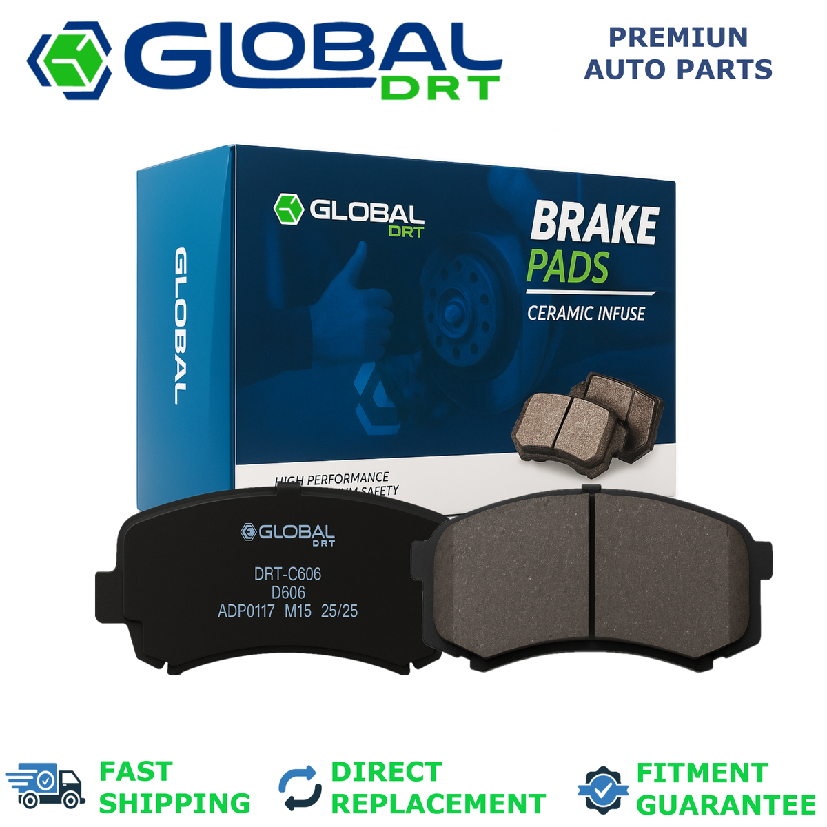 Ceramic Rear Disc Brake Pads for 2003 - 2023 Toyota 4RUNNER 4.0L 4.7L SR5LIMITED