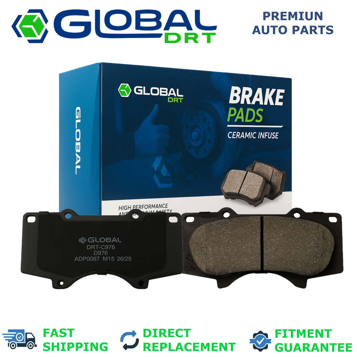 Front Ceramic Brake Pads for 2010 - 2023 Lexus GX460 4.6L Luxury Premium Sport