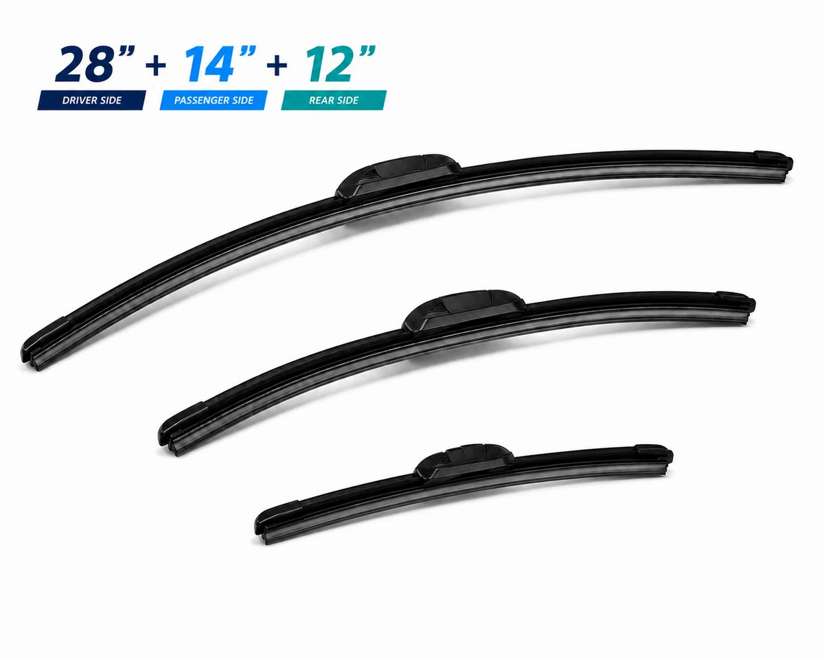 3Pack Front + Rear Wiper Blades 28" 14" 12" For Toyota GR Corolla 2023-2025