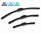 Top-Tier 3 Pack Front & Rear Wiper Blades 26" 16" 14" For Toyota Venza 2021-2024