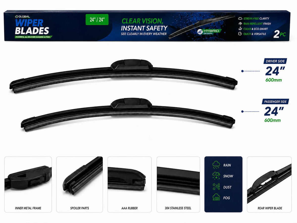 Top-Tier Pack of 2 Front Wiper Blades 24" + 24" For Toyota Sequoia 2023 - 2025
