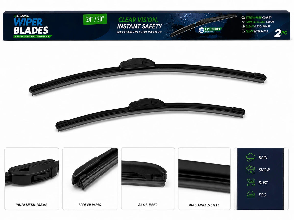 Top-Tier Pack of 2 Front Wiper Blades 24" + 20" For Toyota Tacoma 2024 - 2025