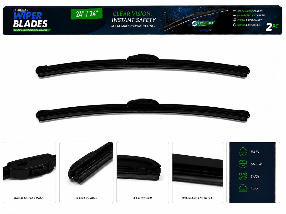 Top-Tier Pack of 2 Front Wiper Blades 24" + 24" For Ram 1500 2019-2026