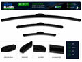 Top-Tier Front & Rear Wiper Blades 24" 16" 12" For Nissan Kick 2025-2026