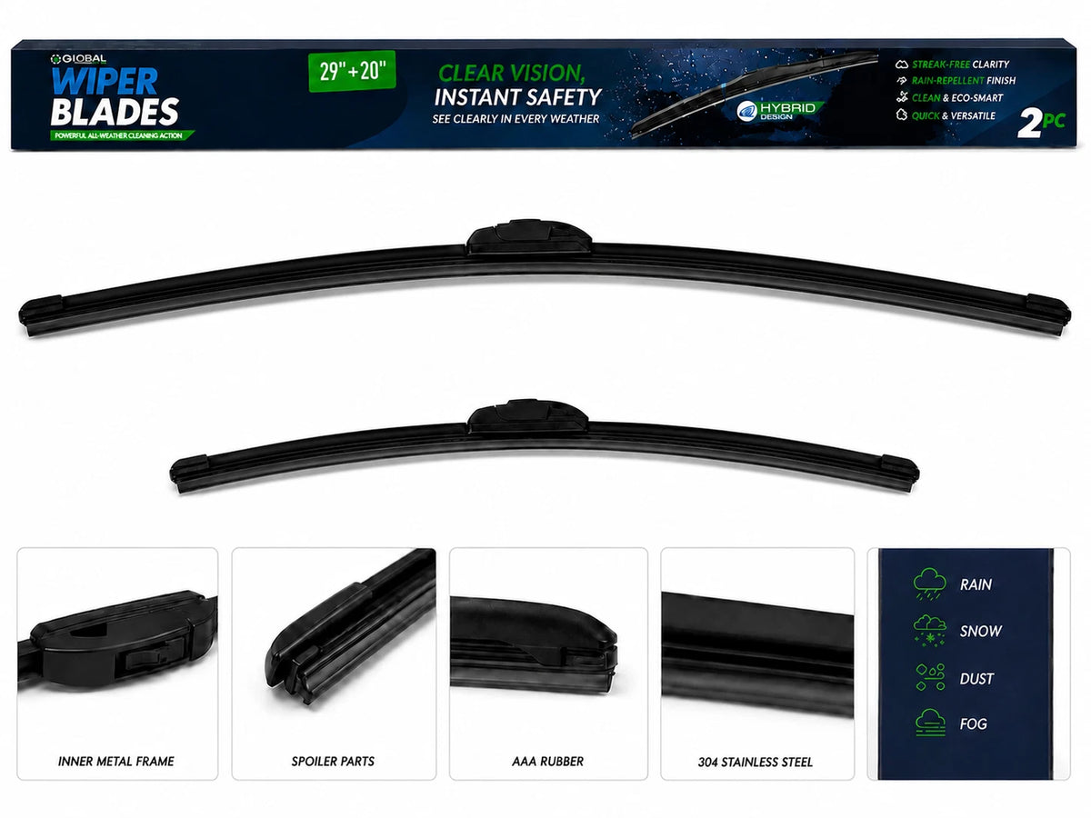 Top-Tier Pack of 2 Front Wiper Blades 29" + 20" For Ford Transit 150 2015-2026