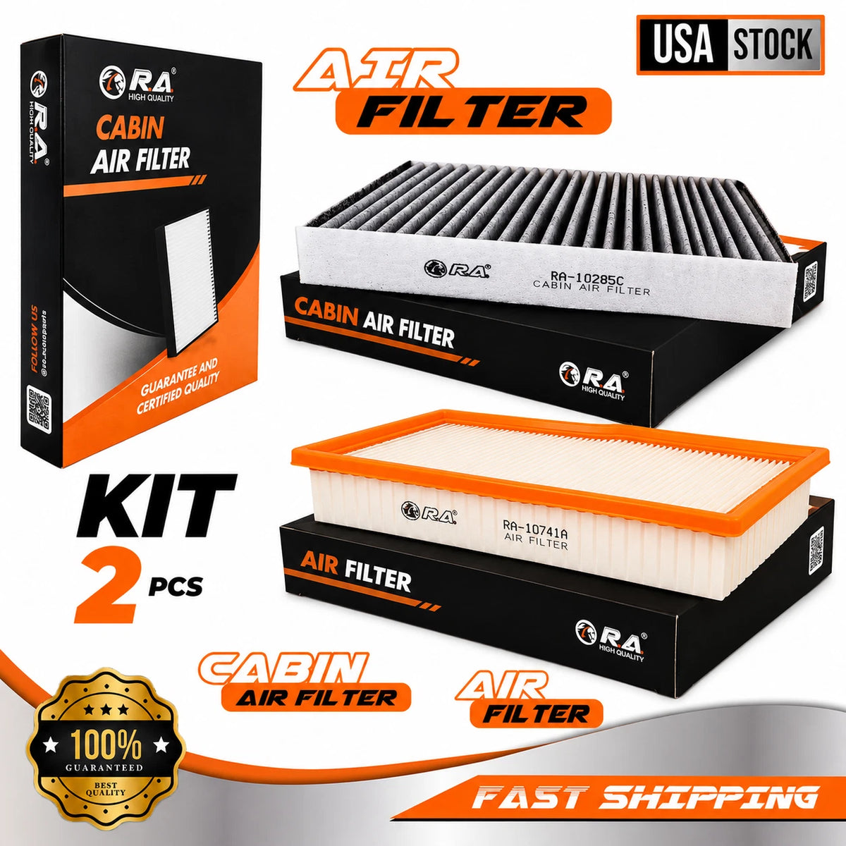 Engine & Cabin Air Filter Set for TOYOTA PRIUS V 2012-2018 1.8L L4 Hybrid