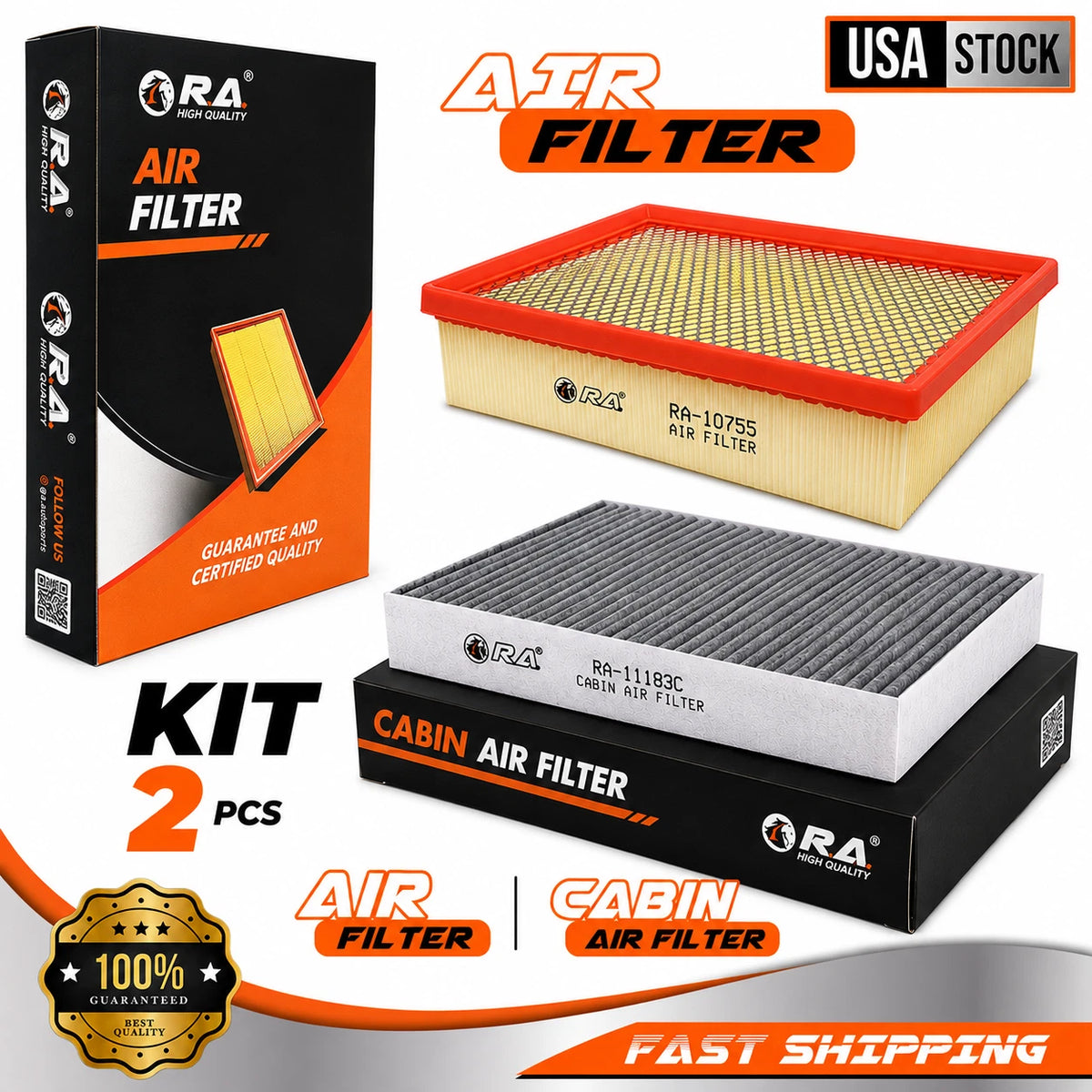 Engine & Cabin Air Filter Set for JEEP GRAND CHEROKEE 2011-2021 3.6/5.7L V6 V8