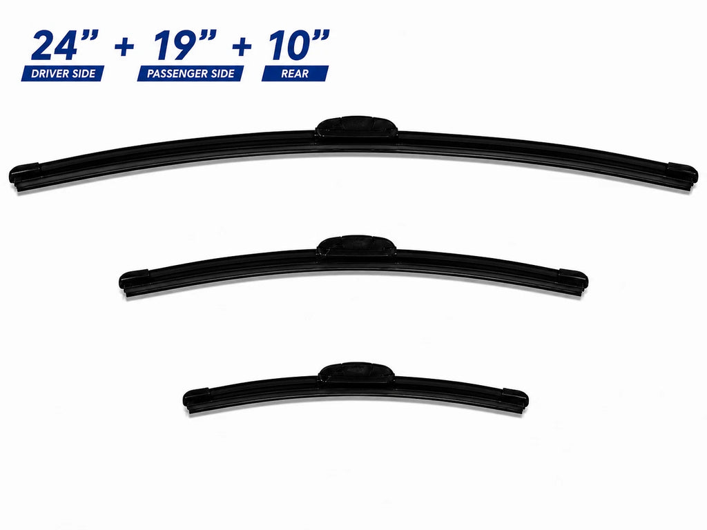 Top-Tier Front & Rear Wiper Blades 24" 19" 10" For Honda CR-V 2023-2026