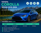 Top-Tier Pack of 2 Front Wiper Blades 28" + 14" For Toyota Corolla 2019 - 2024
