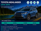 Top-Tier Front & Rear Wiper Blades 26" 20" 12" For Toyota Highlander 2014-2019