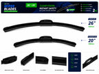 Top-Tier Pack of 2 Front Wiper Blades 26" + 20" For Kia Telluride 2020–2025