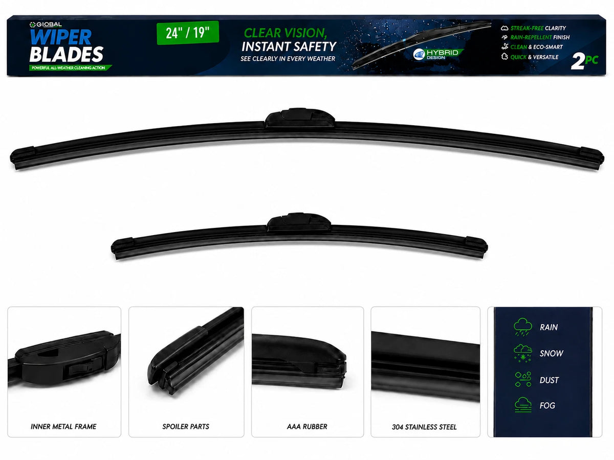 Top-Tier Pack of 2 Front Wiper Blades 24" + 19" For Honda CR-V 2023-2026
